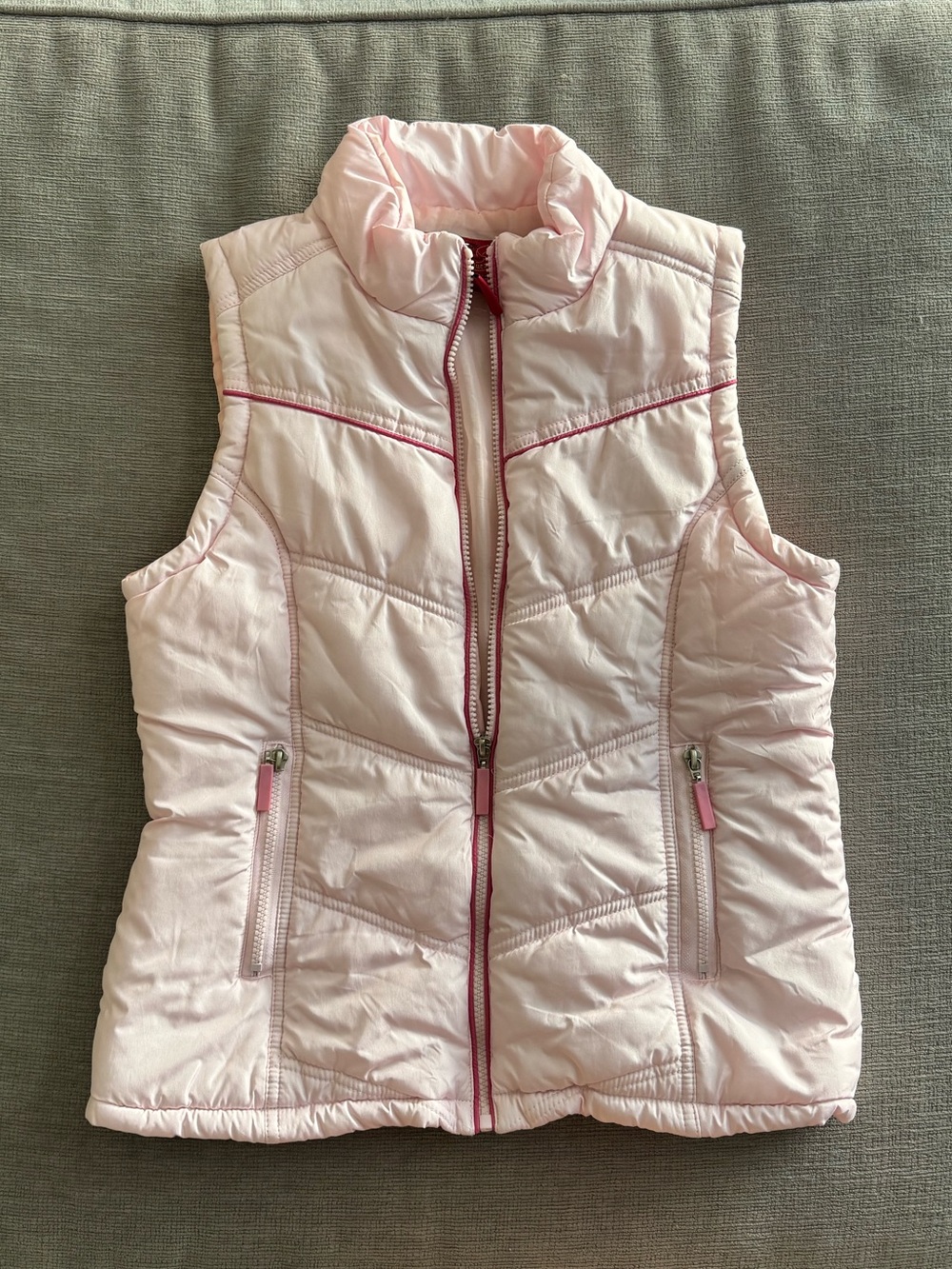 Paris Blues 90s Light Pink Quilted Puffer Vest